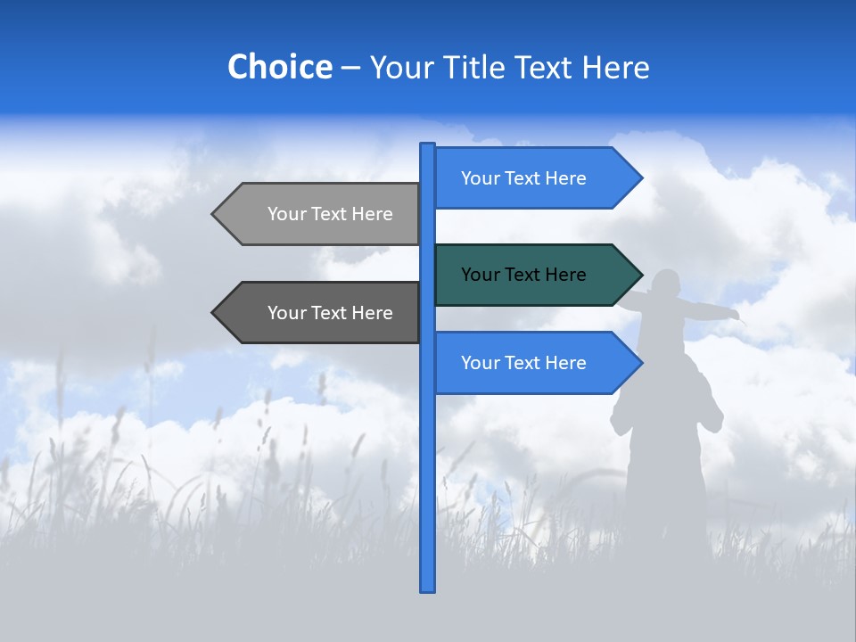 Silhouette Father And Daughter Outdoors PowerPoint Template