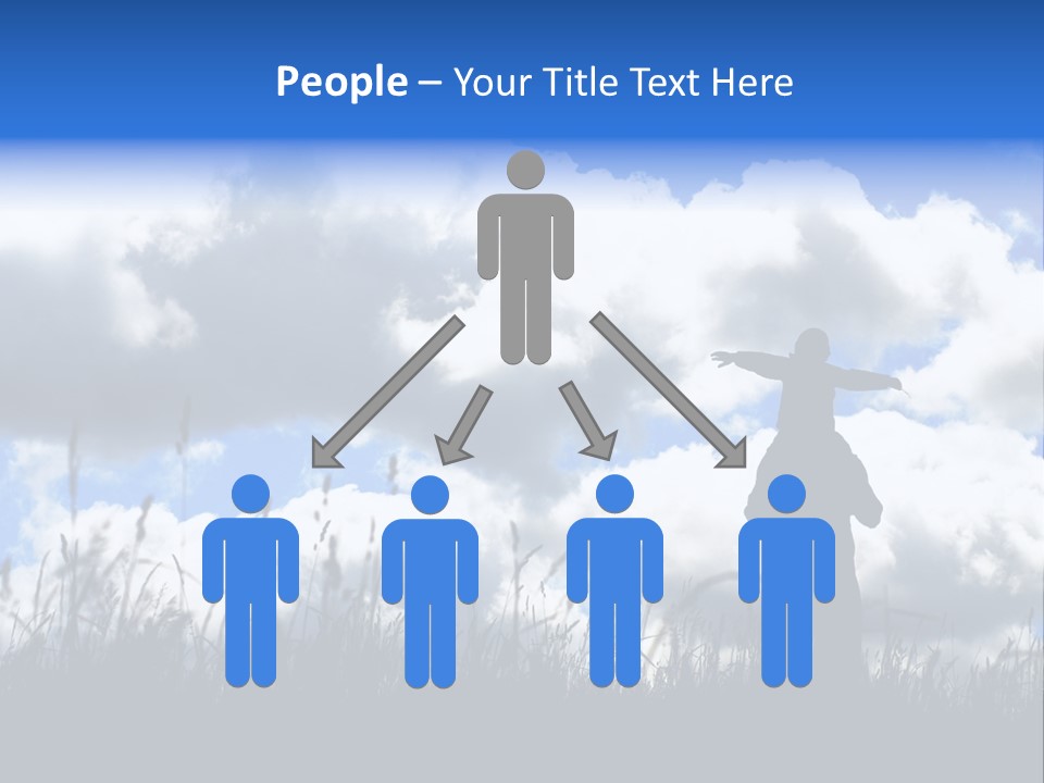 Silhouette Father And Daughter Outdoors PowerPoint Template