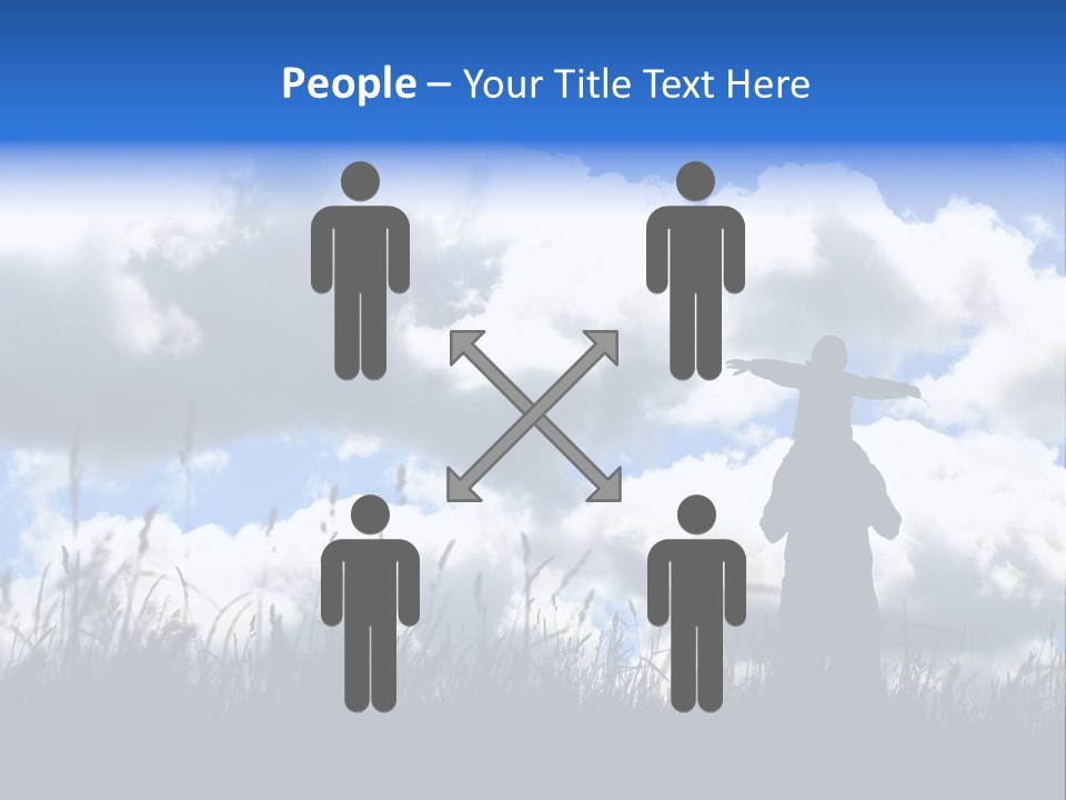 Silhouette Father And Daughter Outdoors PowerPoint Template