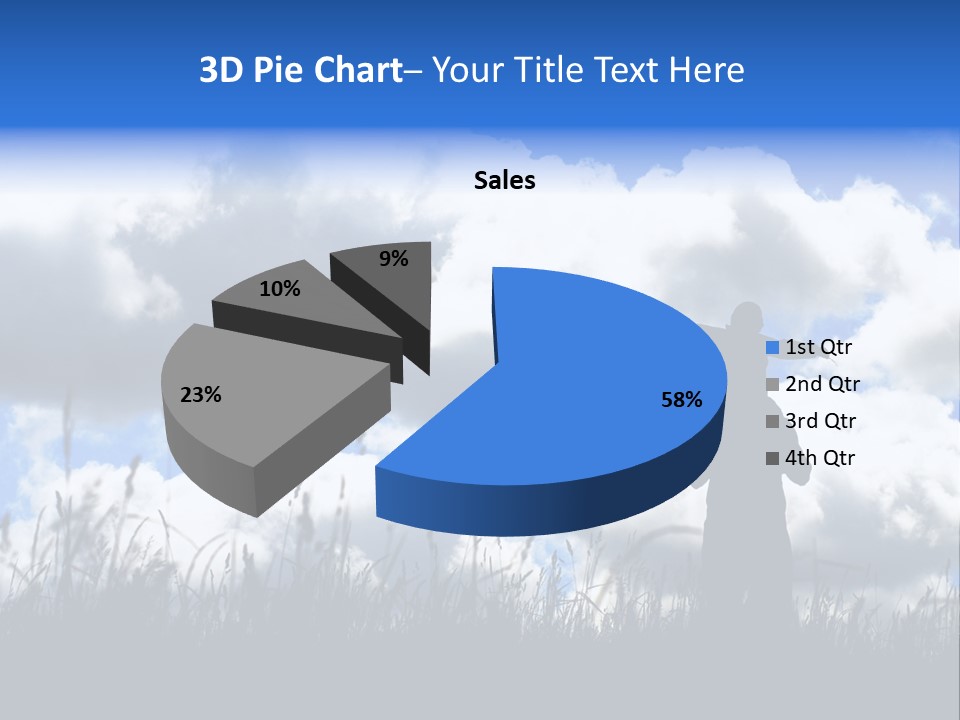 Silhouette Father And Daughter Outdoors PowerPoint Template