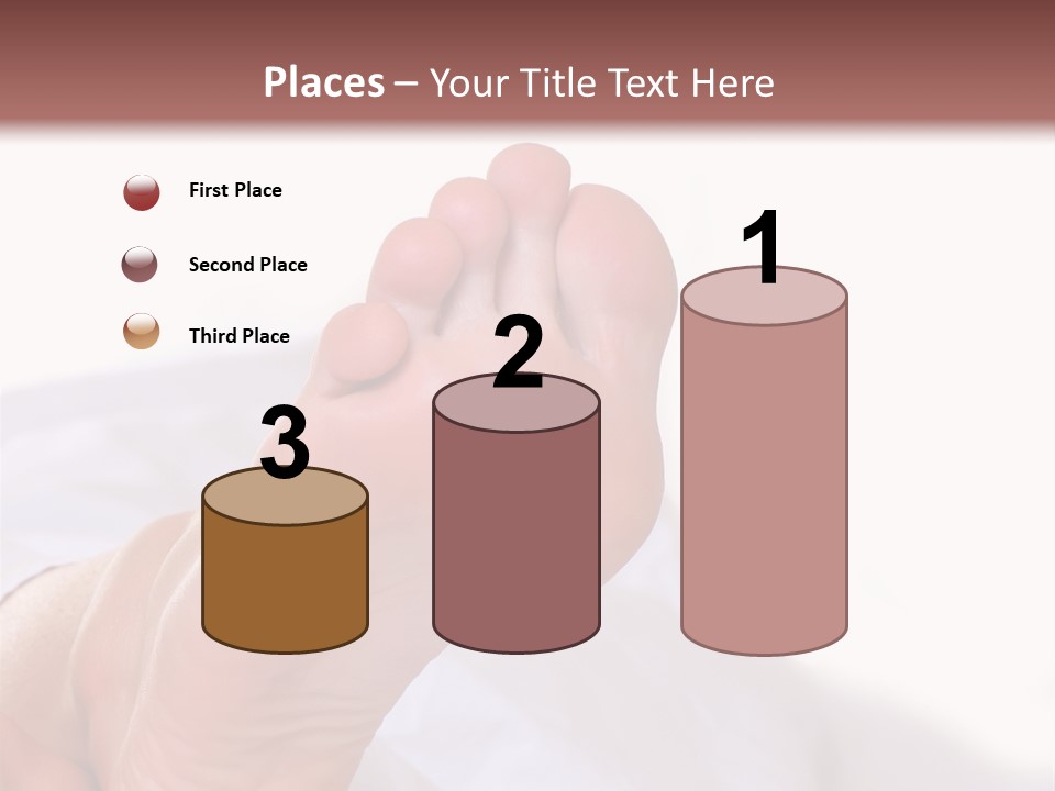 Well-Groomed Bared A Foot Of Female Feet, Isolated On A White Background, Please See Some Of My Other Parts Of A Body Images PowerPoint Template