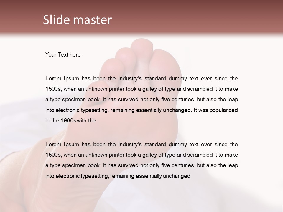 Well-Groomed Bared A Foot Of Female Feet, Isolated On A White Background, Please See Some Of My Other Parts Of A Body Images PowerPoint Template