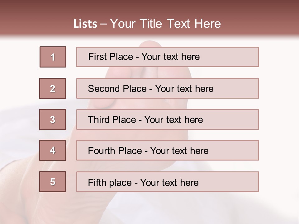 Well-Groomed Bared A Foot Of Female Feet, Isolated On A White Background, Please See Some Of My Other Parts Of A Body Images PowerPoint Template