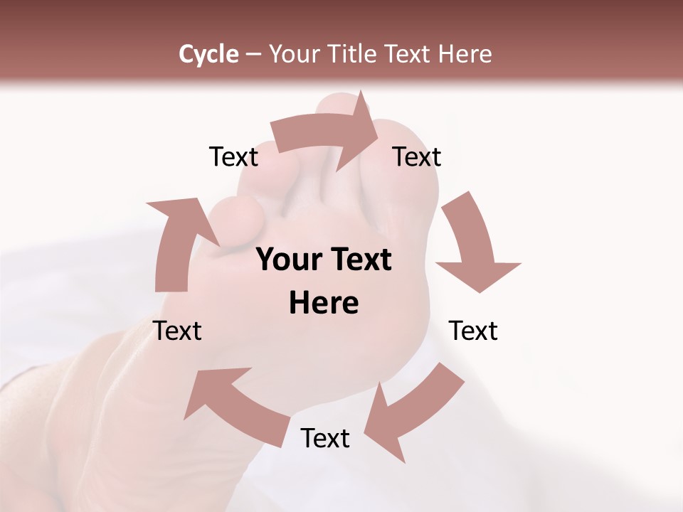 Well-Groomed Bared A Foot Of Female Feet, Isolated On A White Background, Please See Some Of My Other Parts Of A Body Images PowerPoint Template