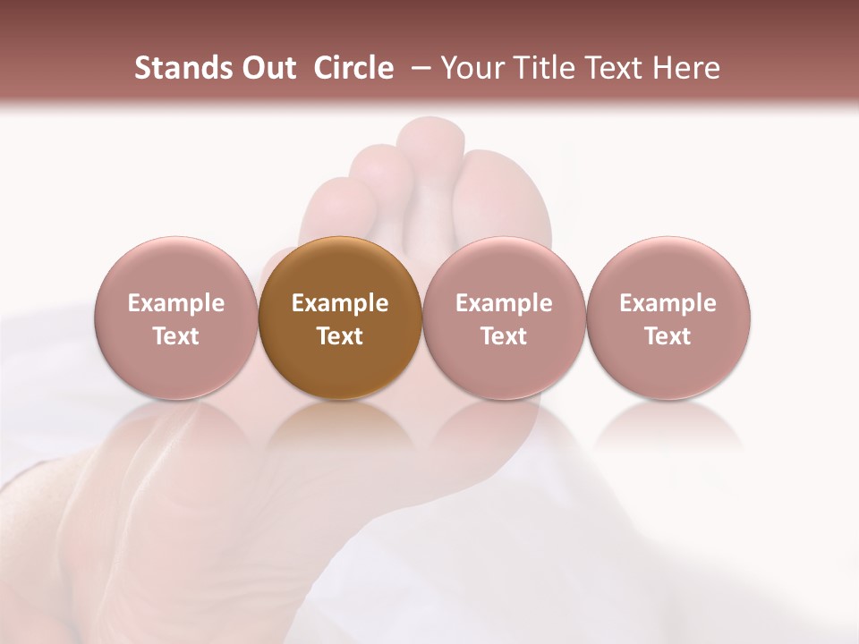 Well-Groomed Bared A Foot Of Female Feet, Isolated On A White Background, Please See Some Of My Other Parts Of A Body Images PowerPoint Template