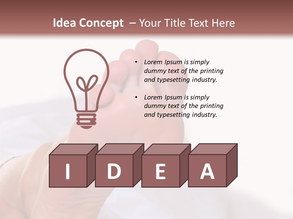 Well-Groomed Bared A Foot Of Female Feet, Isolated On A White Background, Please See Some Of My Other Parts Of A Body Images PowerPoint Template