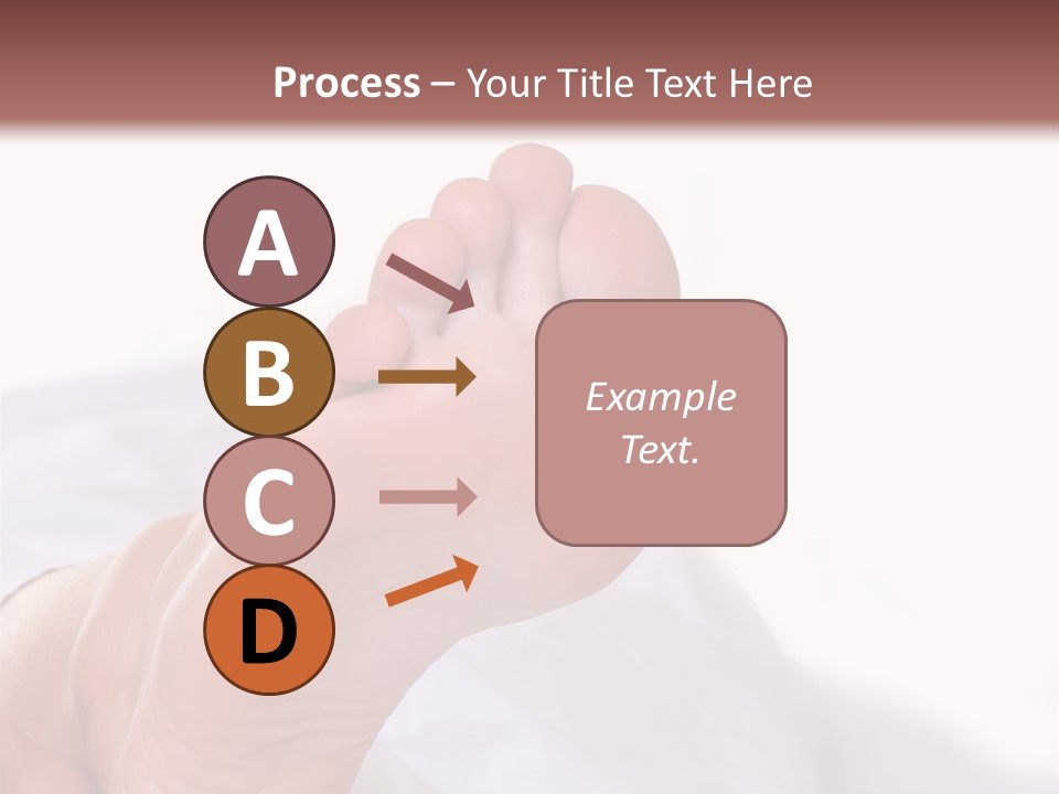 Well-Groomed Bared A Foot Of Female Feet, Isolated On A White Background, Please See Some Of My Other Parts Of A Body Images PowerPoint Template