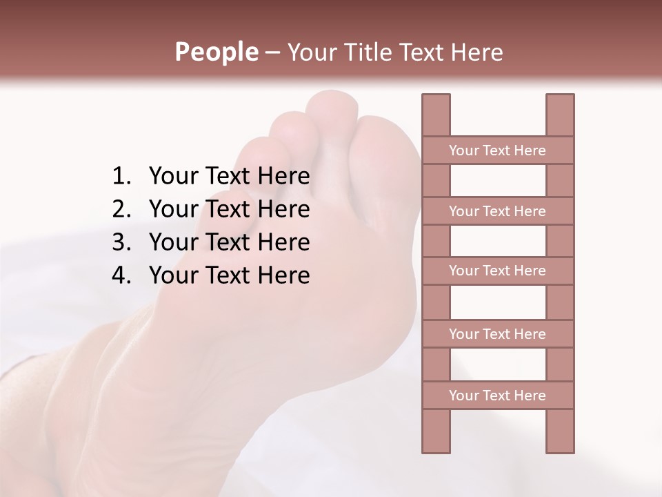 Well-Groomed Bared A Foot Of Female Feet, Isolated On A White Background, Please See Some Of My Other Parts Of A Body Images PowerPoint Template