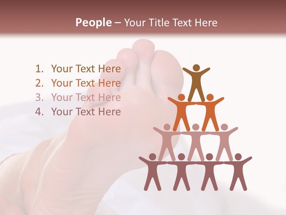 Well-Groomed Bared A Foot Of Female Feet, Isolated On A White Background, Please See Some Of My Other Parts Of A Body Images PowerPoint Template