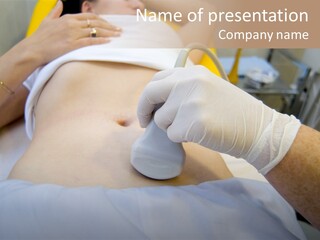 Scanning Of A Stomach Of Pregnant Woman PowerPoint Template