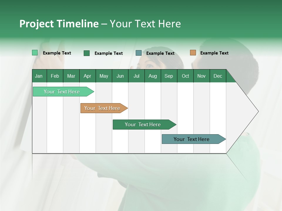 Asian Woman And Male Hanging Art On Wall. Square Composition. PowerPoint Template