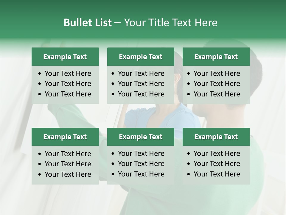 Asian Woman And Male Hanging Art On Wall. Square Composition. PowerPoint Template