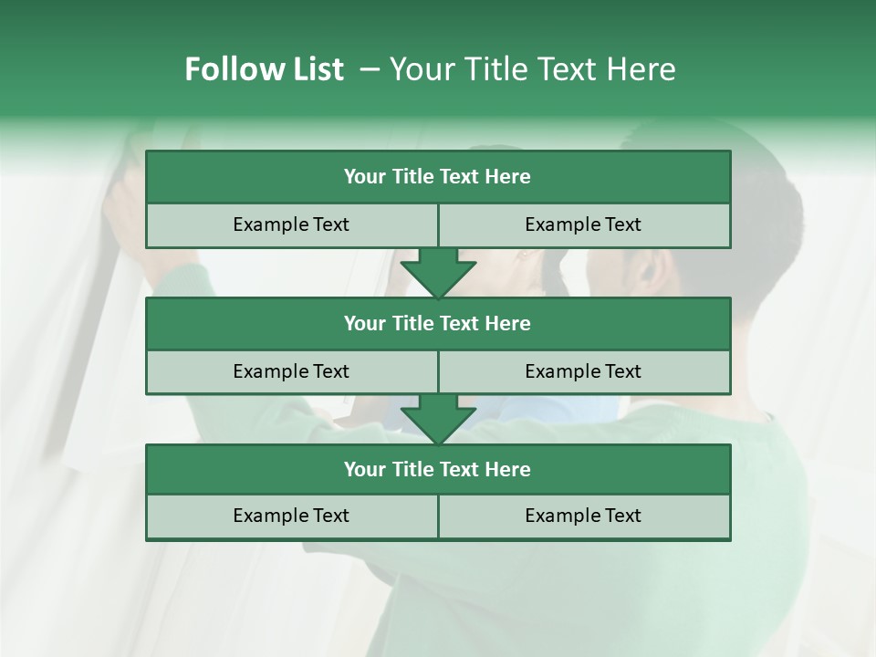 Asian Woman And Male Hanging Art On Wall. Square Composition. PowerPoint Template