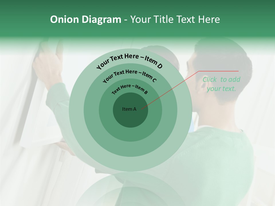 Asian Woman And Male Hanging Art On Wall. Square Composition. PowerPoint Template