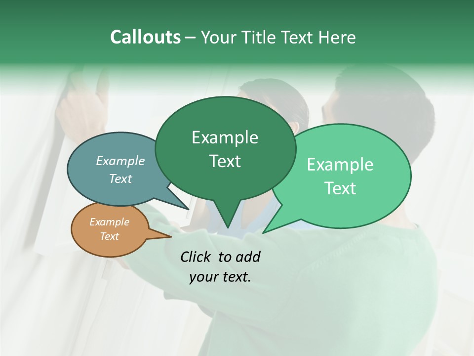 Asian Woman And Male Hanging Art On Wall. Square Composition. PowerPoint Template