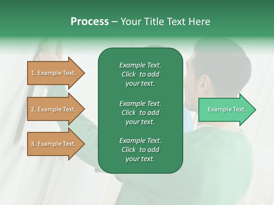 Asian Woman And Male Hanging Art On Wall. Square Composition. PowerPoint Template