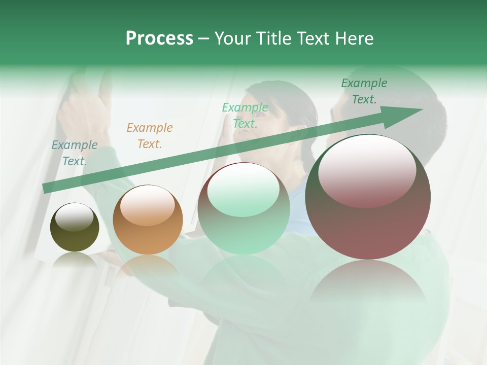 Asian Woman And Male Hanging Art On Wall. Square Composition. PowerPoint Template