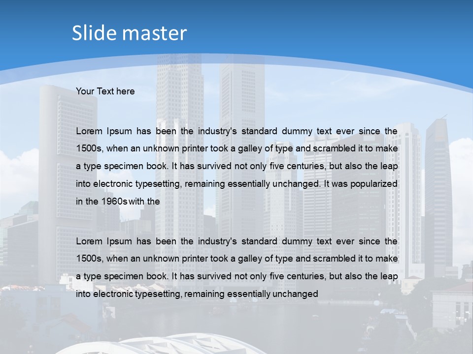 Skyline Of Singapore Financial District Framed By Elgin Bridge And The Singapore River PowerPoint Template