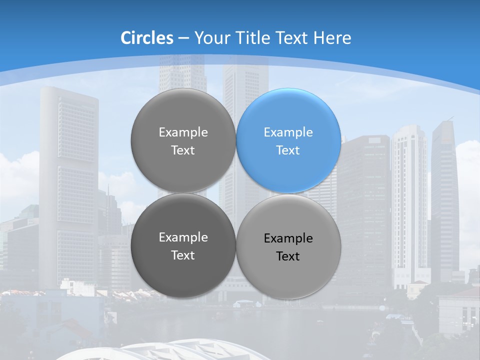 Skyline Of Singapore Financial District Framed By Elgin Bridge And The Singapore River PowerPoint Template