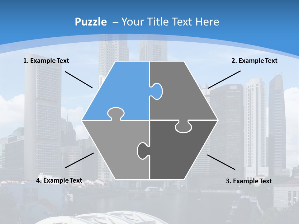Skyline Of Singapore Financial District Framed By Elgin Bridge And The Singapore River PowerPoint Template