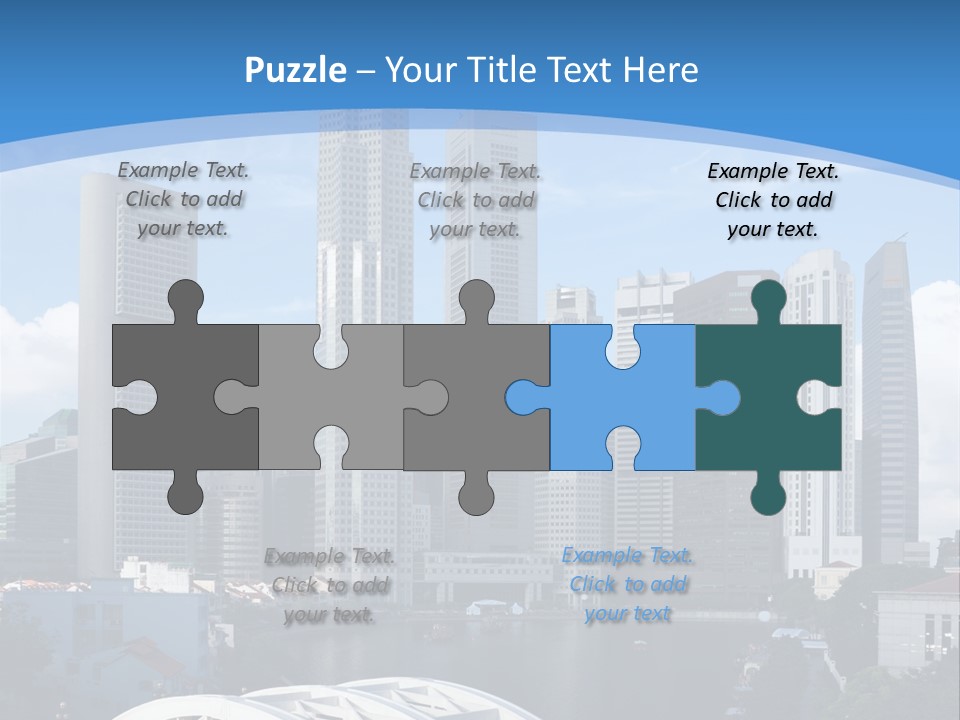 Skyline Of Singapore Financial District Framed By Elgin Bridge And The Singapore River PowerPoint Template