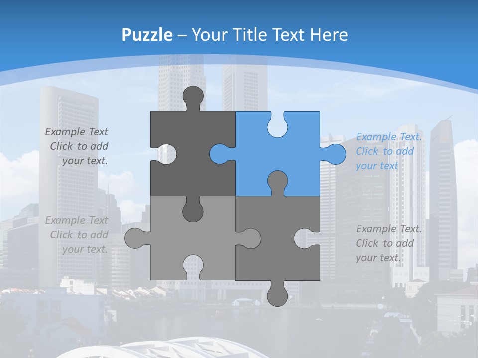Skyline Of Singapore Financial District Framed By Elgin Bridge And The Singapore River PowerPoint Template