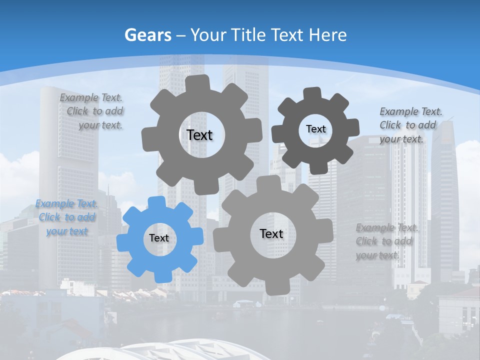 Skyline Of Singapore Financial District Framed By Elgin Bridge And The Singapore River PowerPoint Template