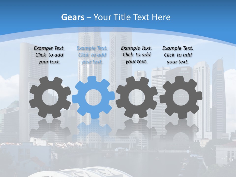 Skyline Of Singapore Financial District Framed By Elgin Bridge And The Singapore River PowerPoint Template
