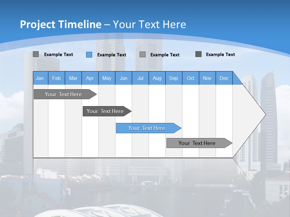 Skyline Of Singapore Financial District Framed By Elgin Bridge And The Singapore River PowerPoint Template