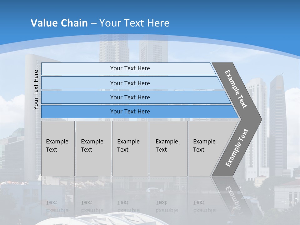 Skyline Of Singapore Financial District Framed By Elgin Bridge And The Singapore River PowerPoint Template