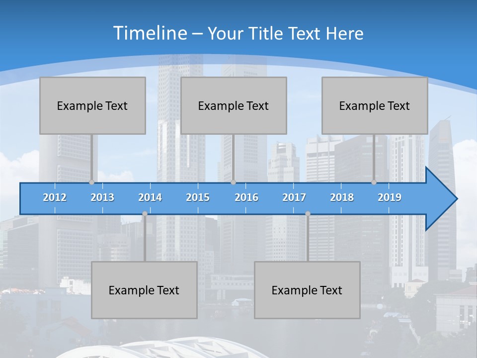 Skyline Of Singapore Financial District Framed By Elgin Bridge And The Singapore River PowerPoint Template