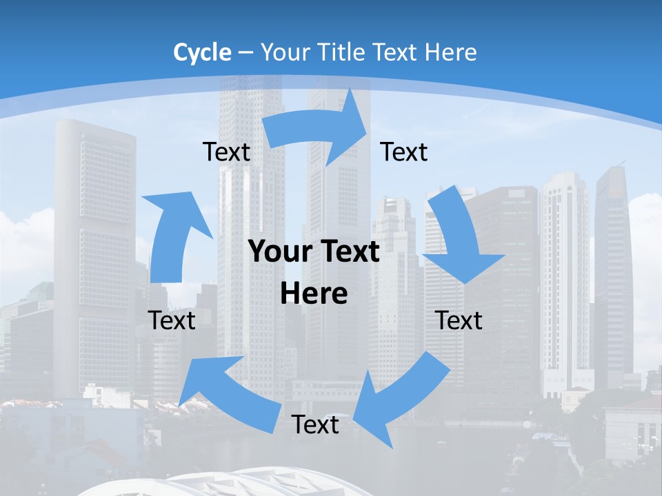 Skyline Of Singapore Financial District Framed By Elgin Bridge And The Singapore River PowerPoint Template