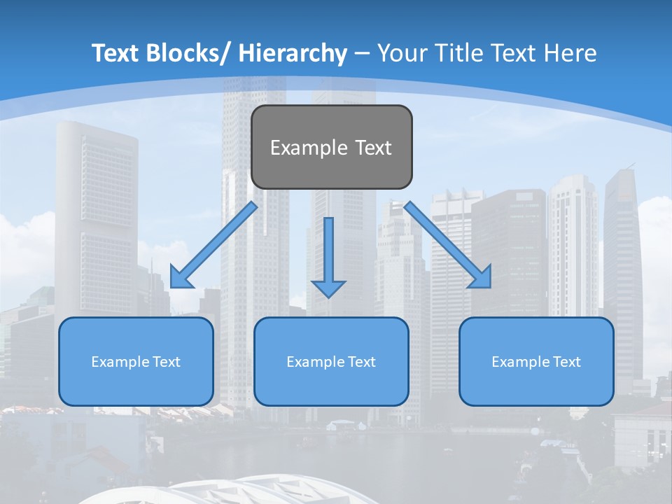 Skyline Of Singapore Financial District Framed By Elgin Bridge And The Singapore River PowerPoint Template