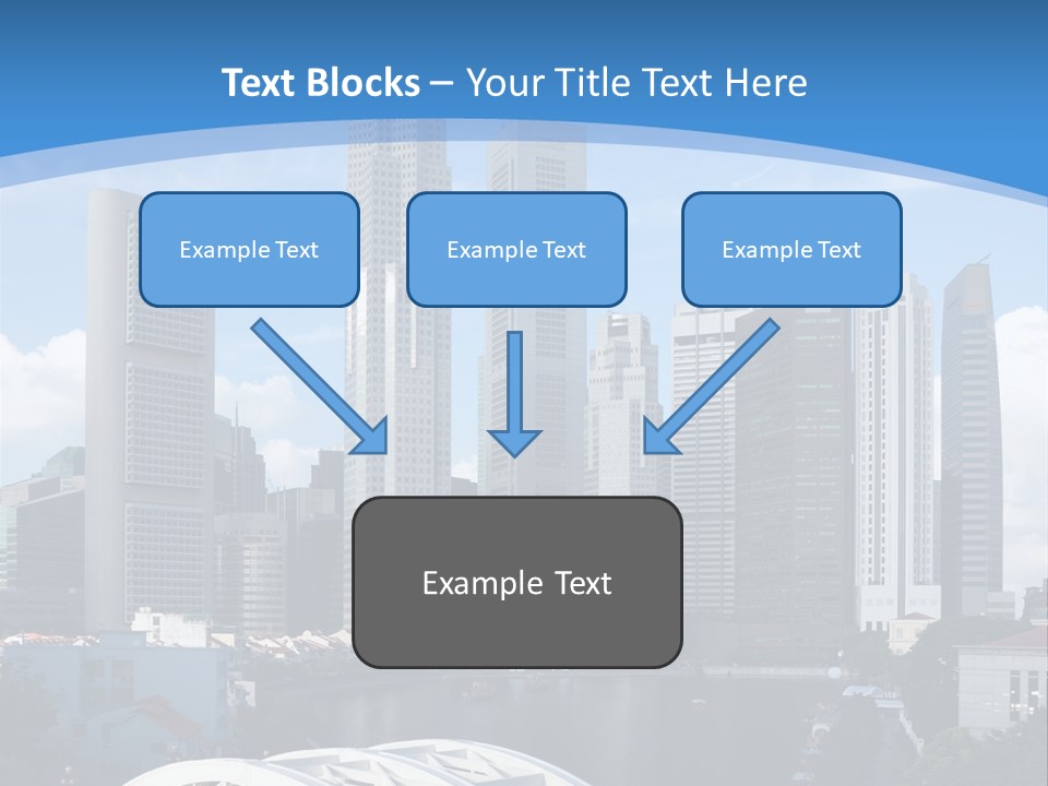Skyline Of Singapore Financial District Framed By Elgin Bridge And The Singapore River PowerPoint Template
