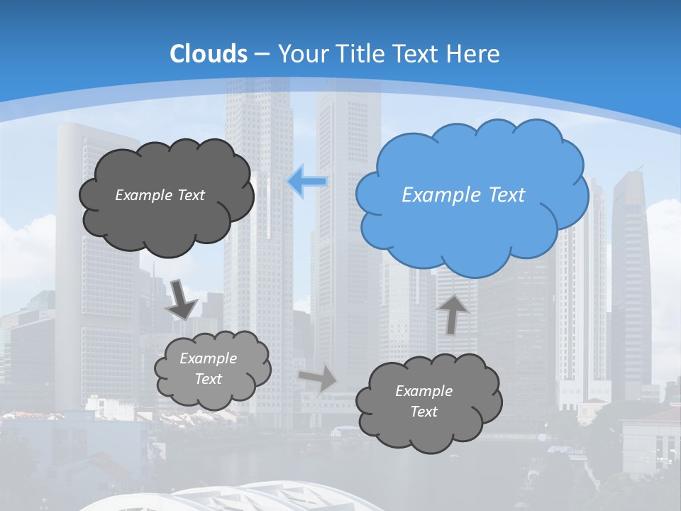 Skyline Of Singapore Financial District Framed By Elgin Bridge And The Singapore River PowerPoint Template