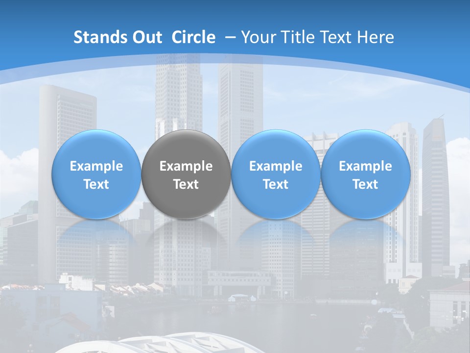 Skyline Of Singapore Financial District Framed By Elgin Bridge And The Singapore River PowerPoint Template