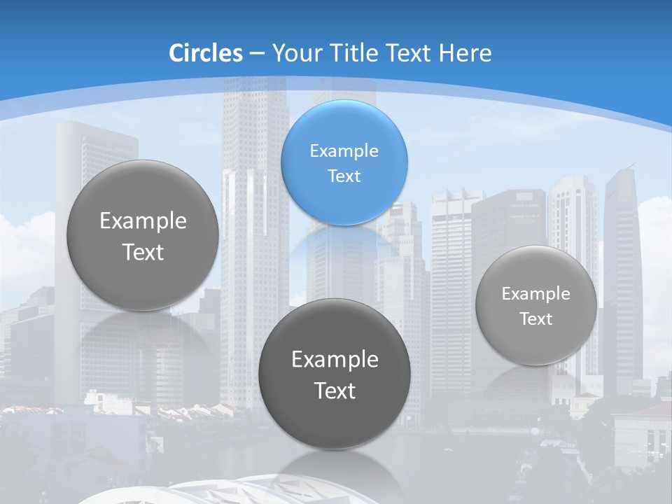 Skyline Of Singapore Financial District Framed By Elgin Bridge And The Singapore River PowerPoint Template