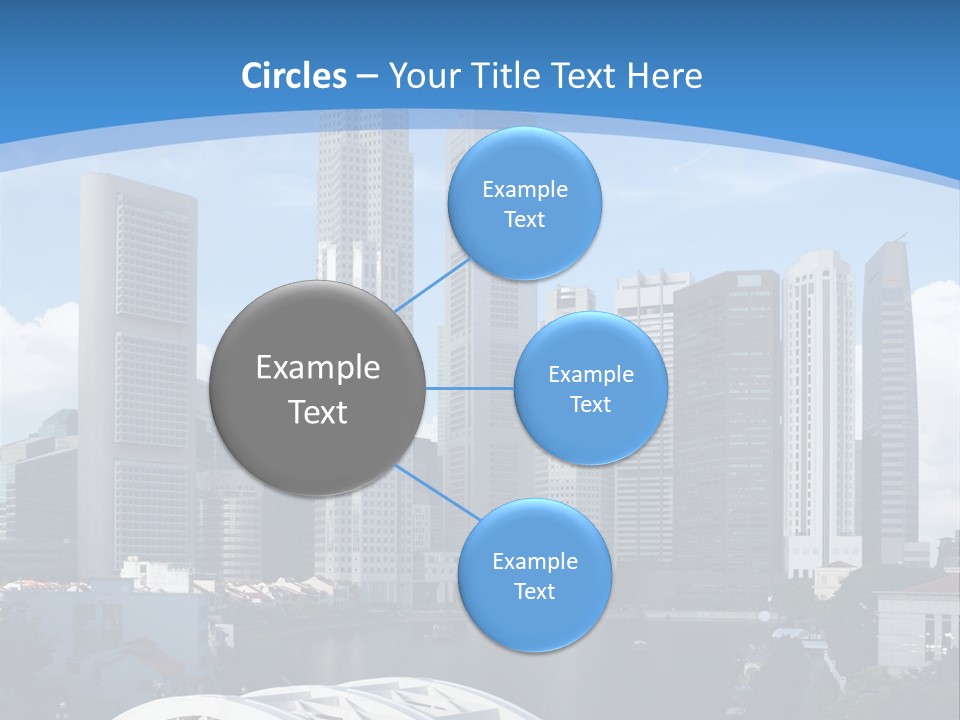 Skyline Of Singapore Financial District Framed By Elgin Bridge And The Singapore River PowerPoint Template