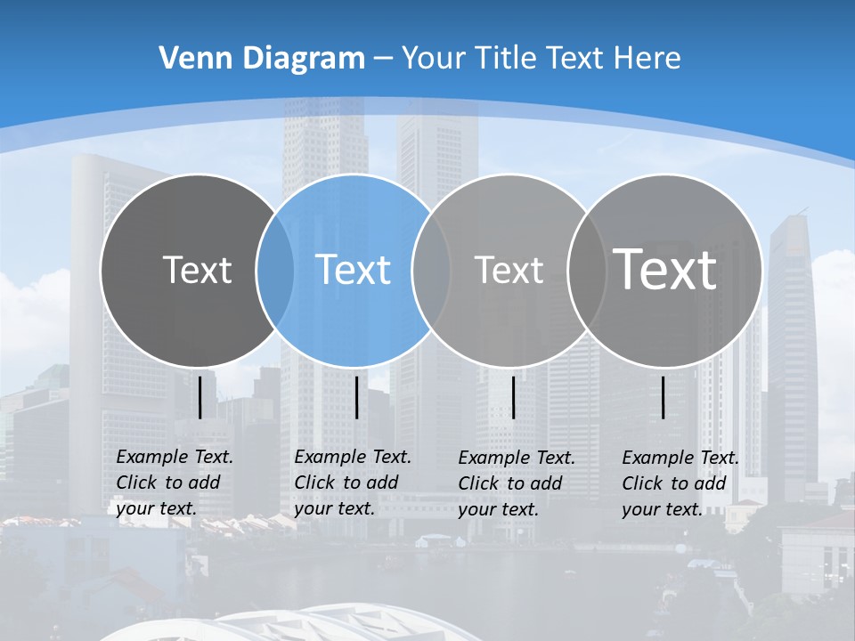 Skyline Of Singapore Financial District Framed By Elgin Bridge And The Singapore River PowerPoint Template