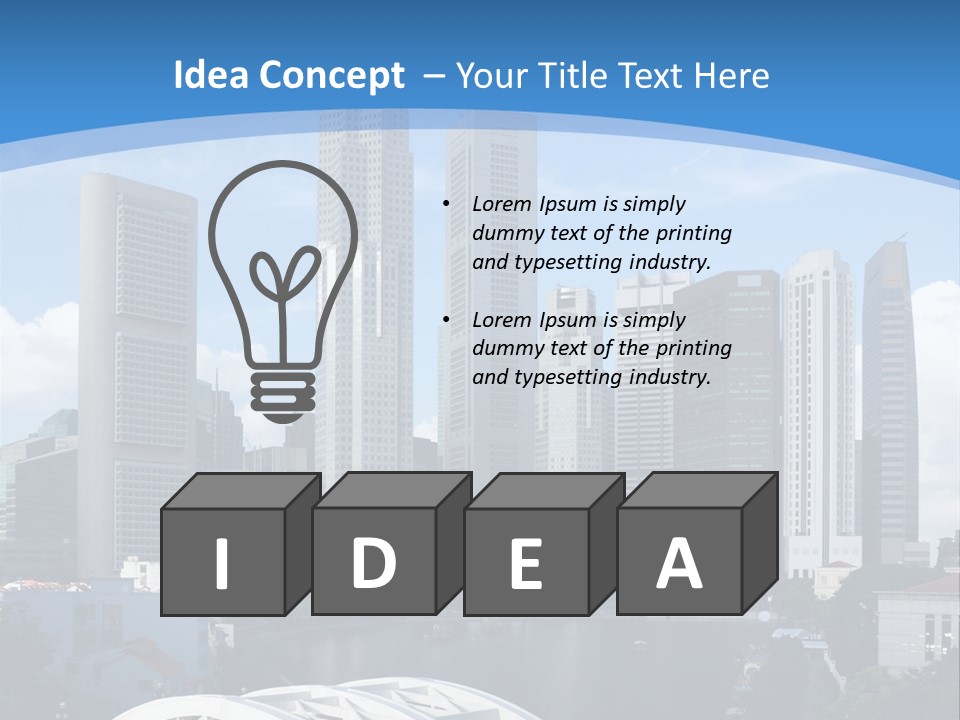 Skyline Of Singapore Financial District Framed By Elgin Bridge And The Singapore River PowerPoint Template
