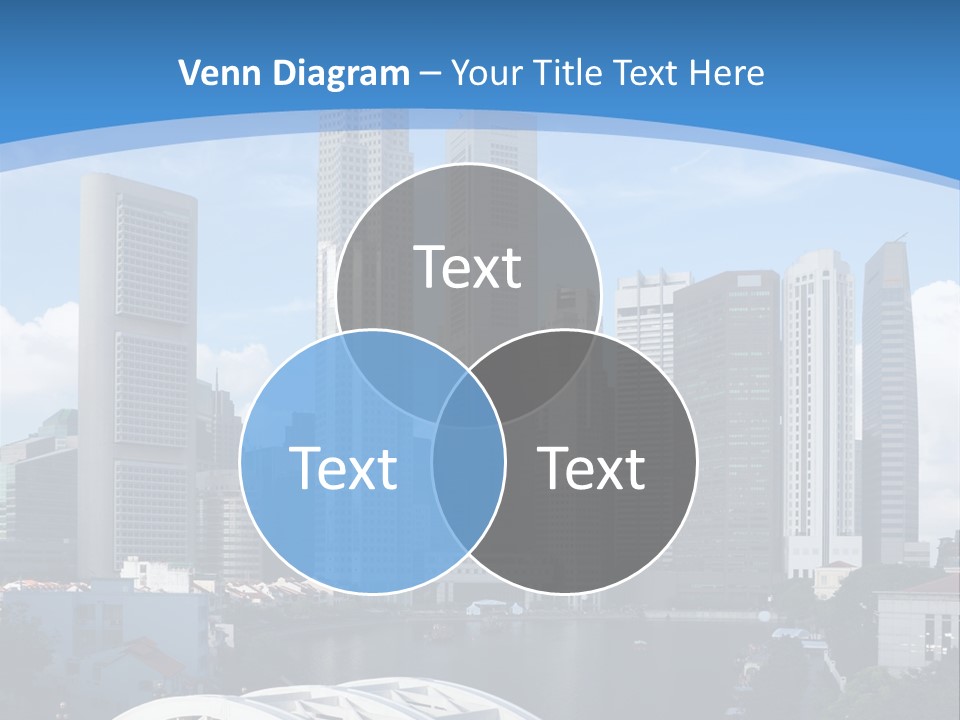 Skyline Of Singapore Financial District Framed By Elgin Bridge And The Singapore River PowerPoint Template