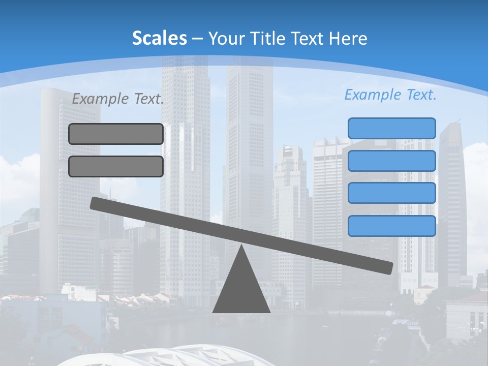 Skyline Of Singapore Financial District Framed By Elgin Bridge And The Singapore River PowerPoint Template