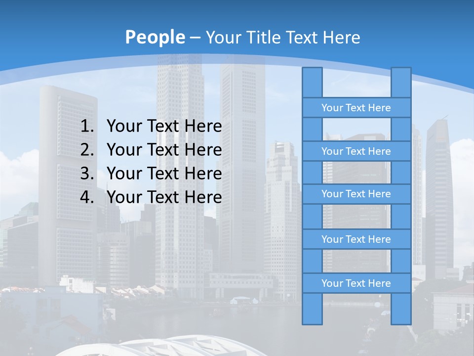 Skyline Of Singapore Financial District Framed By Elgin Bridge And The Singapore River PowerPoint Template