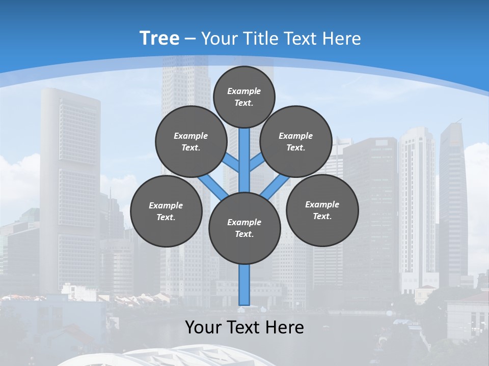Skyline Of Singapore Financial District Framed By Elgin Bridge And The Singapore River PowerPoint Template
