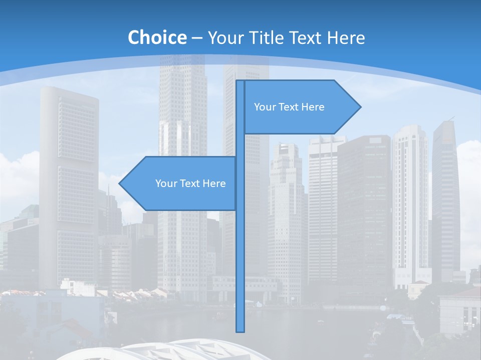 Skyline Of Singapore Financial District Framed By Elgin Bridge And The Singapore River PowerPoint Template