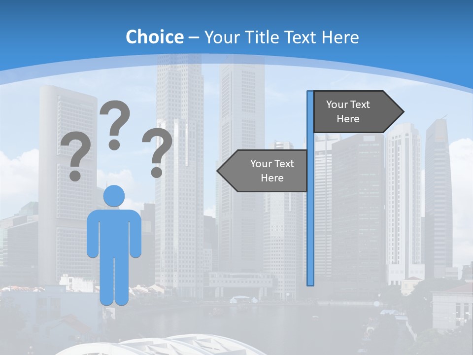 Skyline Of Singapore Financial District Framed By Elgin Bridge And The Singapore River PowerPoint Template