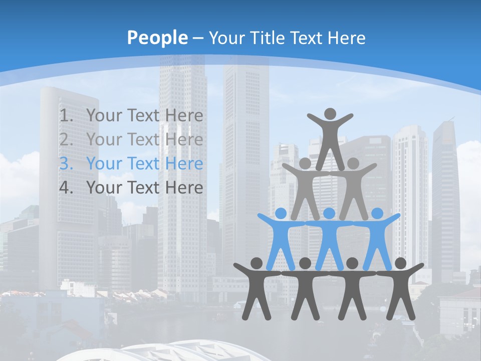 Skyline Of Singapore Financial District Framed By Elgin Bridge And The Singapore River PowerPoint Template