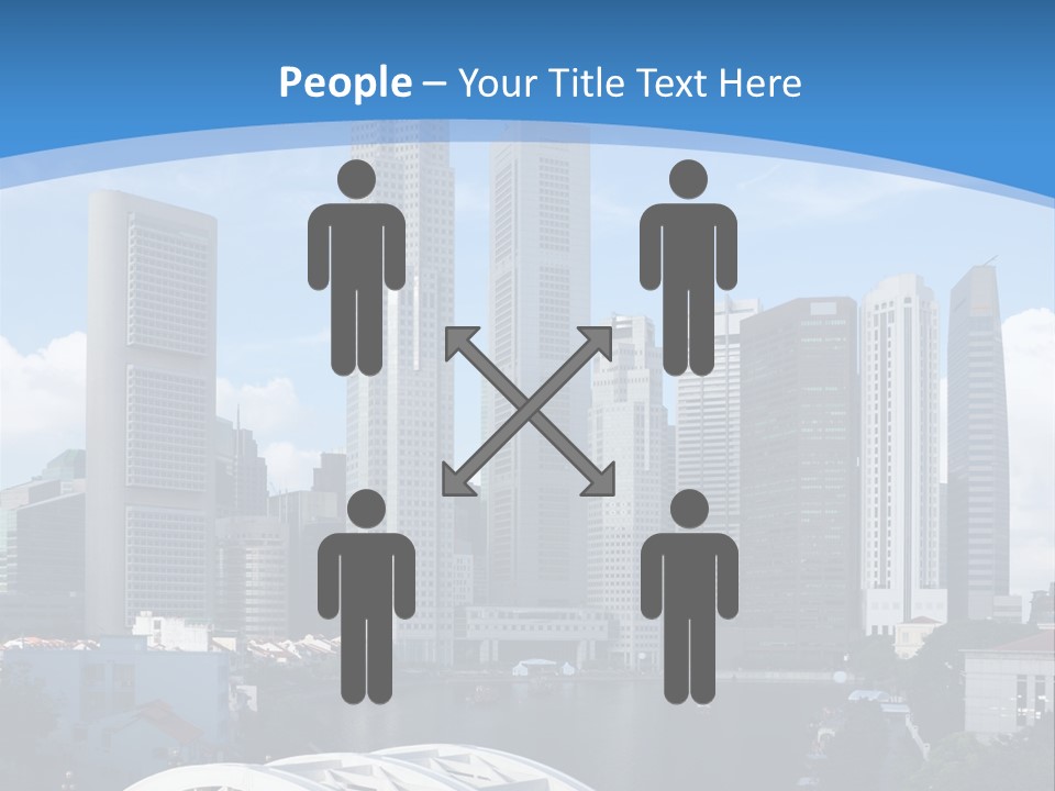 Skyline Of Singapore Financial District Framed By Elgin Bridge And The Singapore River PowerPoint Template