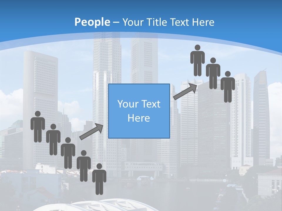 Skyline Of Singapore Financial District Framed By Elgin Bridge And The Singapore River PowerPoint Template