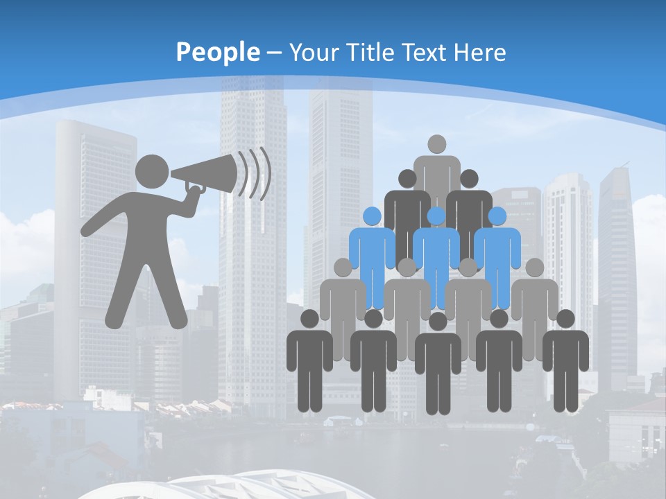 Skyline Of Singapore Financial District Framed By Elgin Bridge And The Singapore River PowerPoint Template